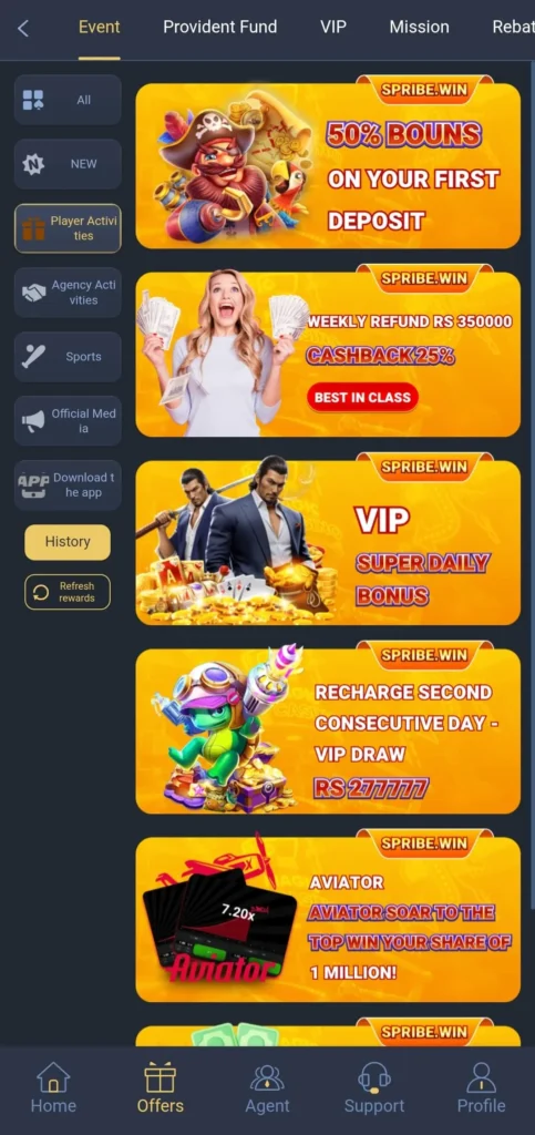 Events in Spribe Win Game